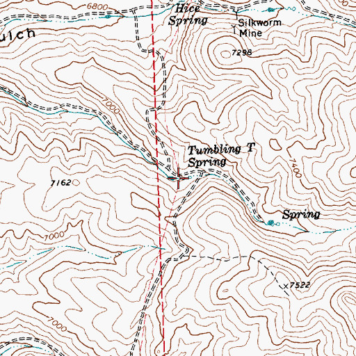 Topographic Map of Tumbling T Spring, NV