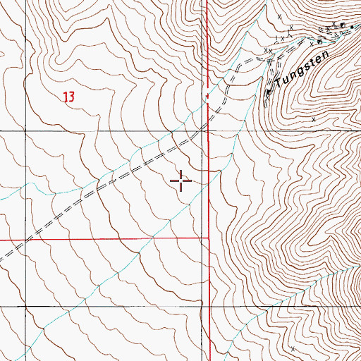 Topographic Map of Tungsten Canyon, NV