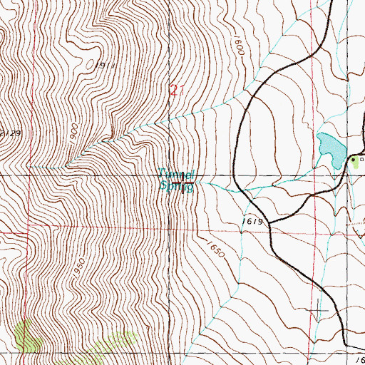 Topographic Map of Tunnel Spring, NV
