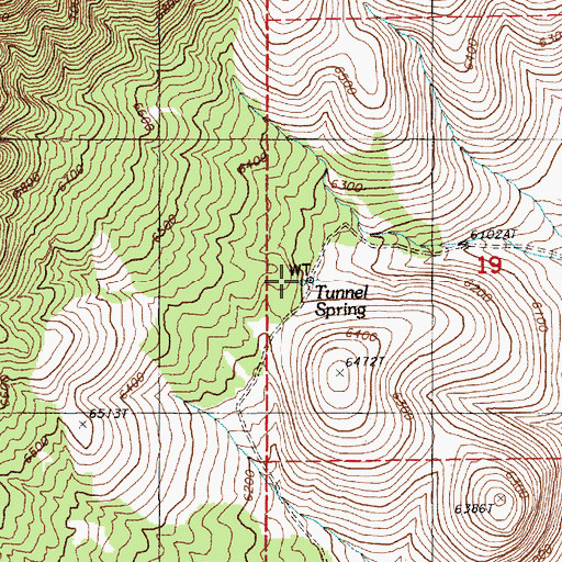 Topographic Map of Tunnel Spring, NV