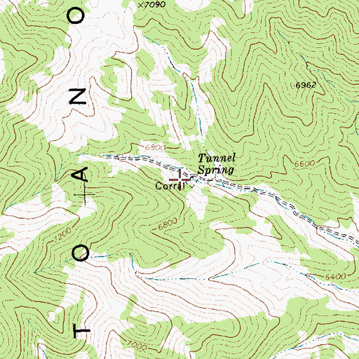 Topographic Map of Tunnel Spring, NV