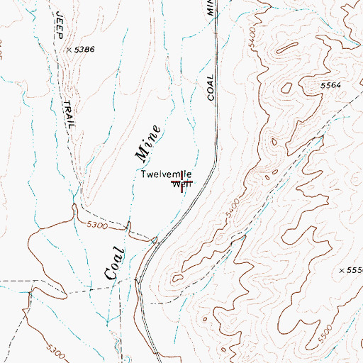 Topographic Map of Twelvemile Well, NV