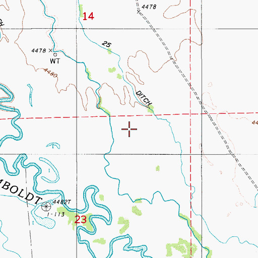 Topographic Map of Twenty Five Ditch, NV