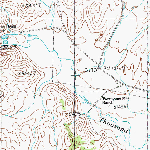 Topographic Map of Twentyone Mile Canyon, NV