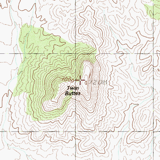 Topographic Map of Twin Buttes, NV