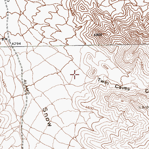 Topographic Map of Twin Caves Canyon, NV
