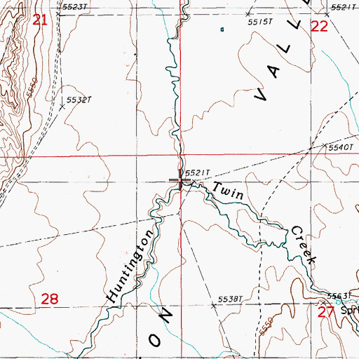 Topographic Map of Twin Creek, NV