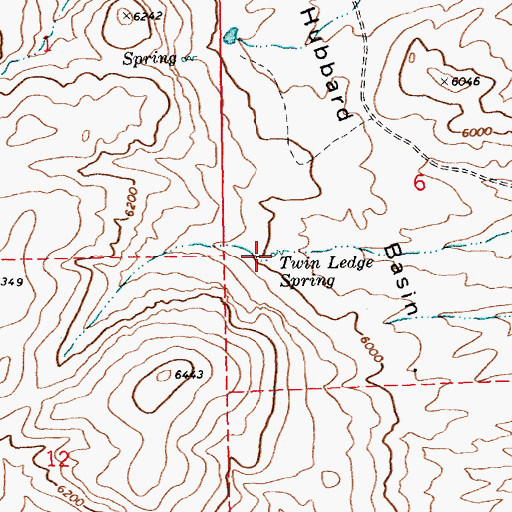 Topographic Map of Twin Ledge Spring, NV