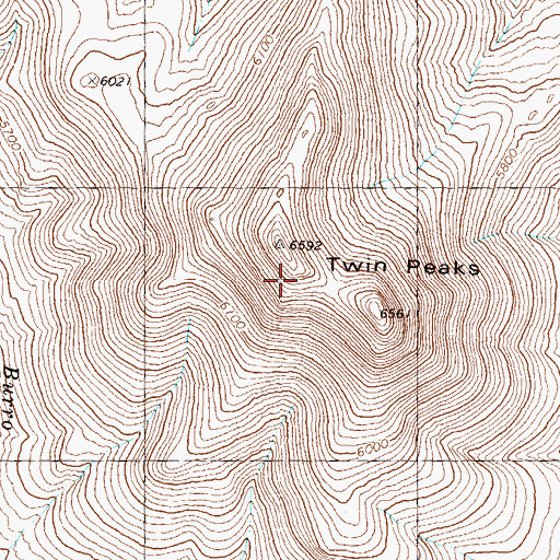 Topographic Map of Twin Peaks, NV