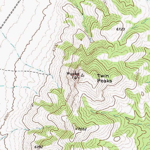 Topographic Map of Twin Peaks, NV