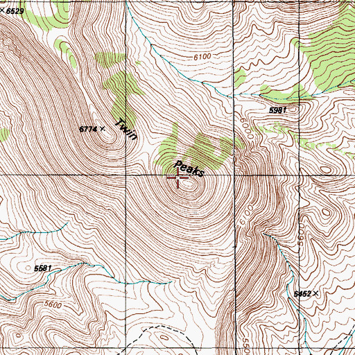 Topographic Map of Twin Peaks, NV