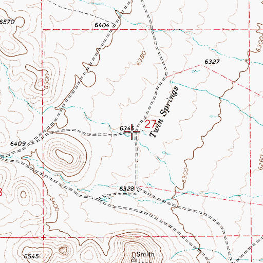 Topographic Map of Twin Springs, NV