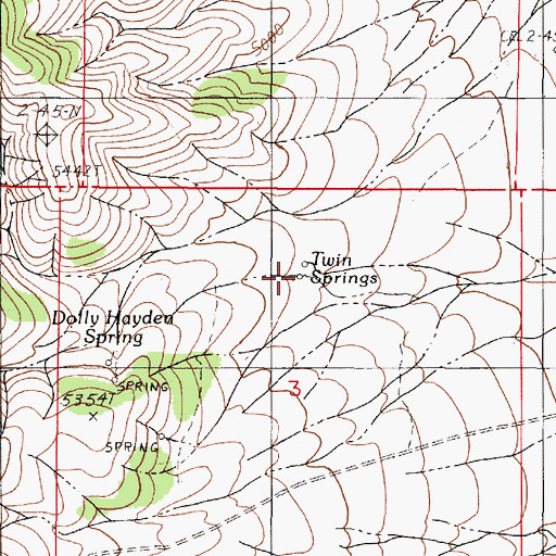 Topographic Map of Twin Springs, NV