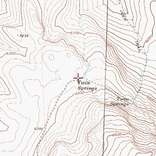 Topographic Map of Twin Springs, NV