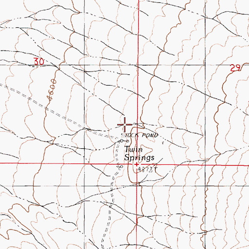 Topographic Map of Twin Springs, NV