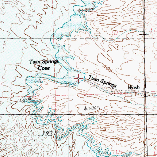 Topographic Map of Twin Springs Wash, NV