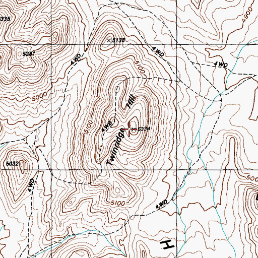 Topographic Map of Twinridge Hill, NV