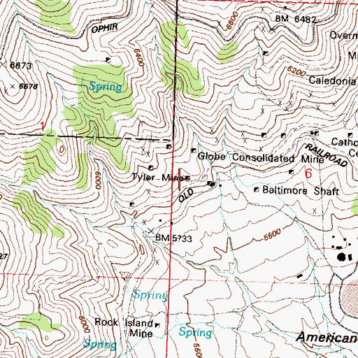 Topographic Map of Tyler Mine, NV