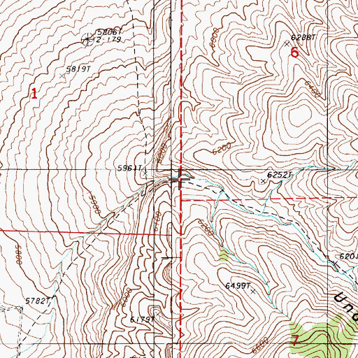 Topographic Map of Underwood Canyon, NV
