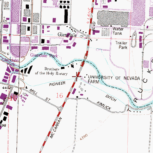 Topographic Map of University of Nevada Farm, NV