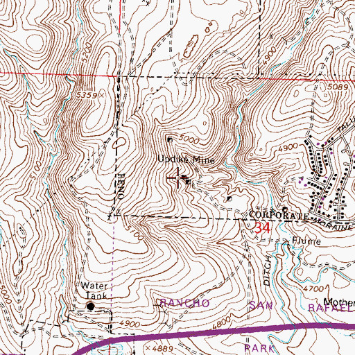 Topographic Map of Updike Mine, NV