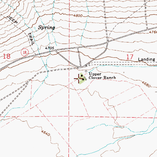 Topographic Map of Upper Clover Ranch, NV