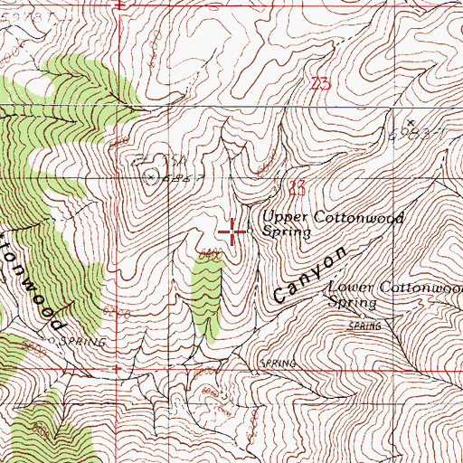 Topographic Map of Upper Cottonwood Spring, NV