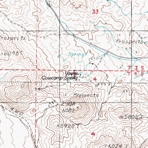 Topographic Map of Upper Cowcamp Spring, NV