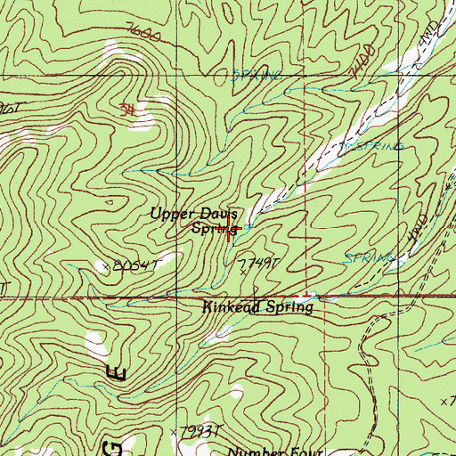 Topographic Map of Upper Davis Spring, NV