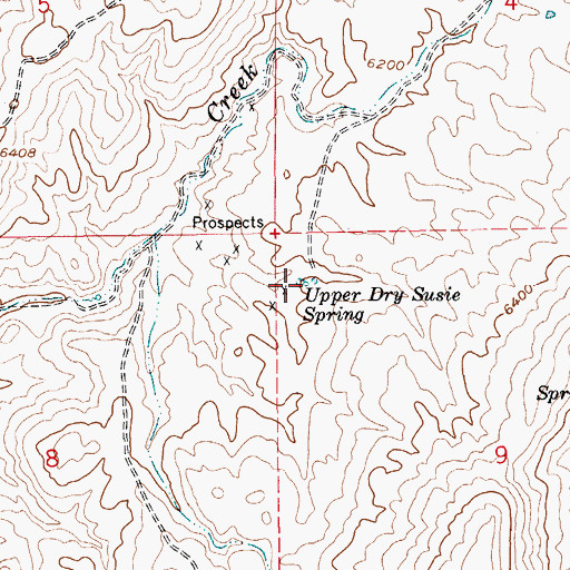 Topographic Map of Upper Dry Susie Spring, NV