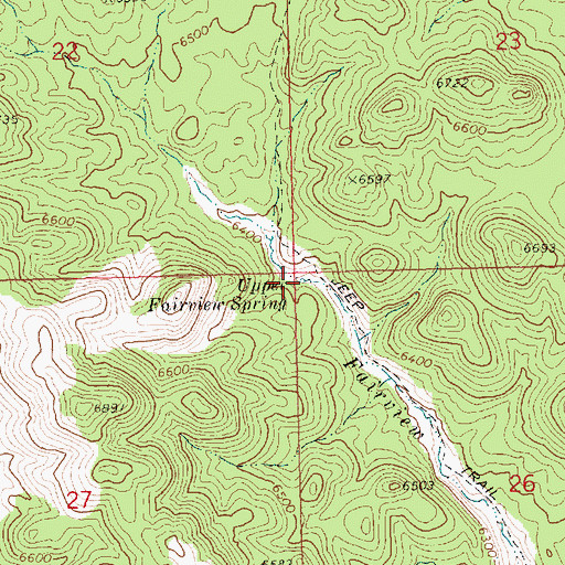 Topographic Map of Upper Fairview Spring, NV