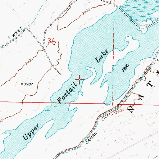Topographic Map of Upper Foxtail Lake, NV