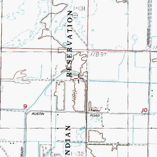 Topographic Map of Upper Paiute Number Two, NV
