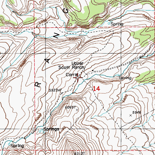 Topographic Map of Upper Scott Ranch, NV