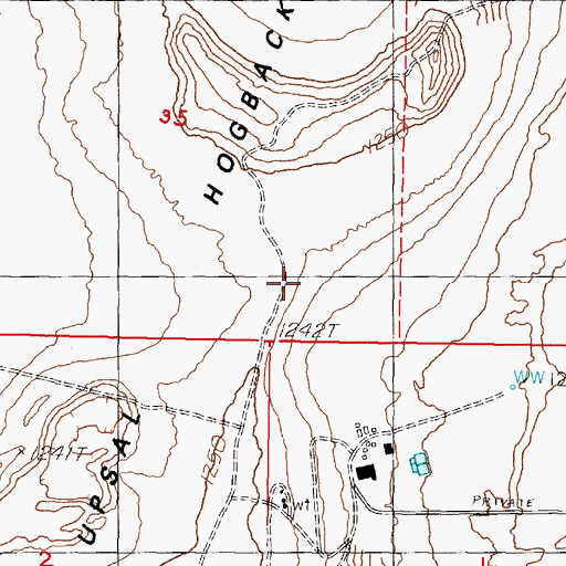 Topographic Map of Upsal Hogback, NV