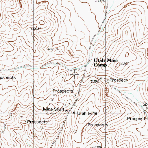 Topographic Map of Utah Mine Camp, NV