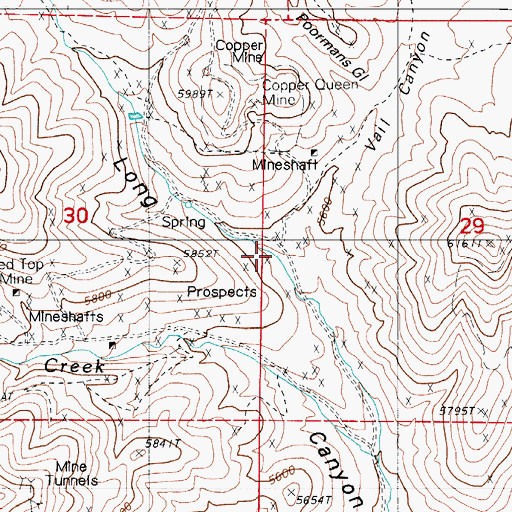Topographic Map of Vail Canyon, NV