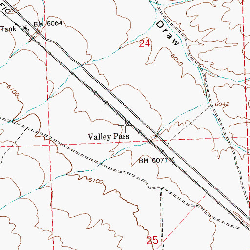 Topographic Map of Valley Pass, NV