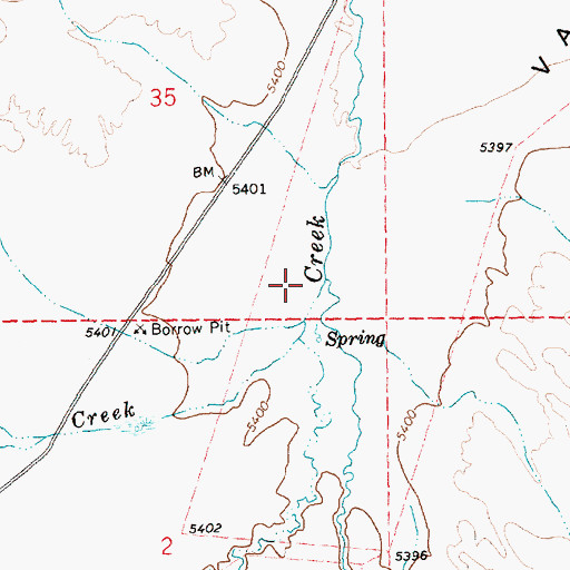 Topographic Map of Van Eaton Creek, NV