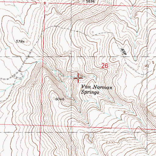 Topographic Map of Van Norman Springs, NV