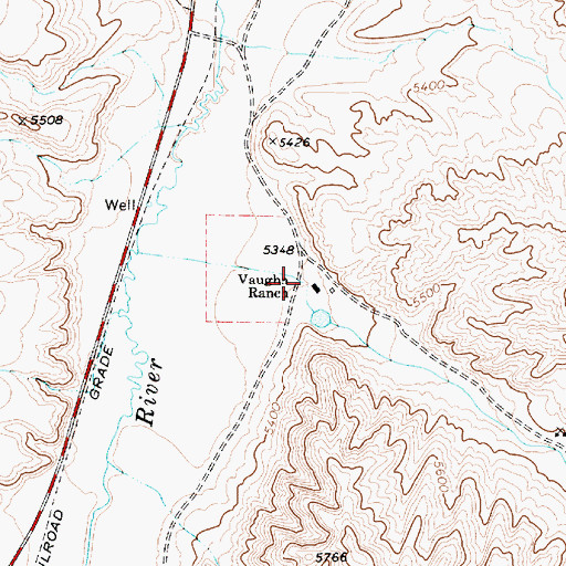 Topographic Map of Vaughn Ranch, NV