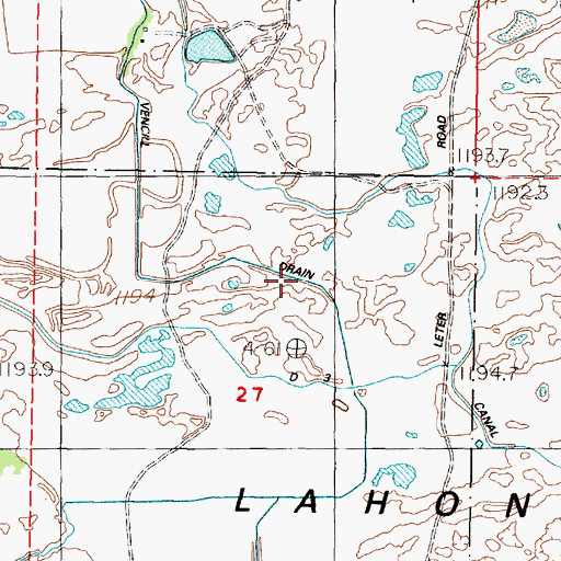 Topographic Map of Vencill Drain, NV