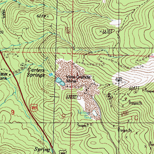 Topographic Map of Veta Grande Mine, NV