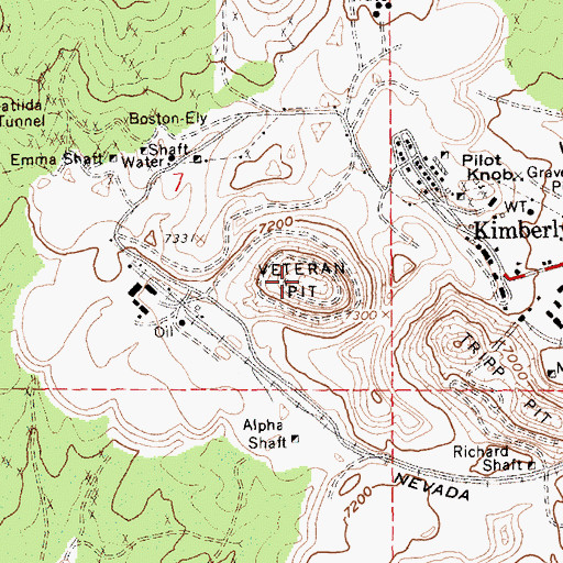 Topographic Map of Veteran Pit, NV