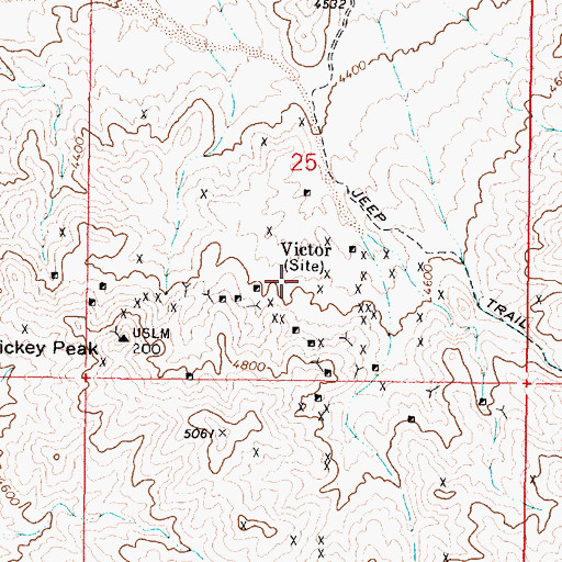 Topographic Map of Victor (historical), NV