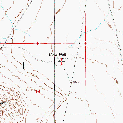 Topographic Map of View Well, NV