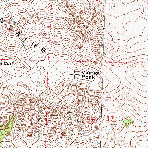 Topographic Map of Vinegar Peak, NV