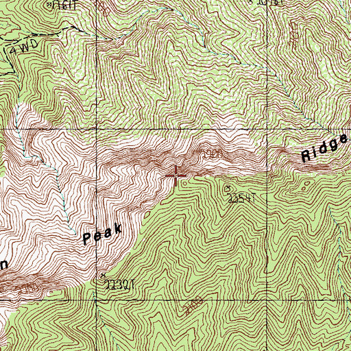 Topographic Map of Virgin Peak Ridge, NV