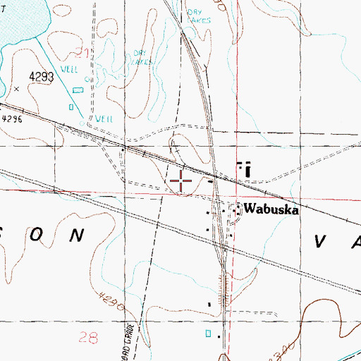 Topographic Map of Wabuska, NV
