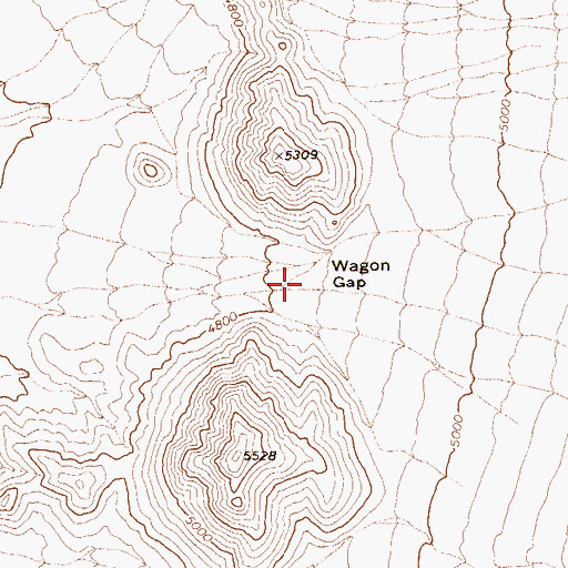 Topographic Map of Wagon Gap, NV